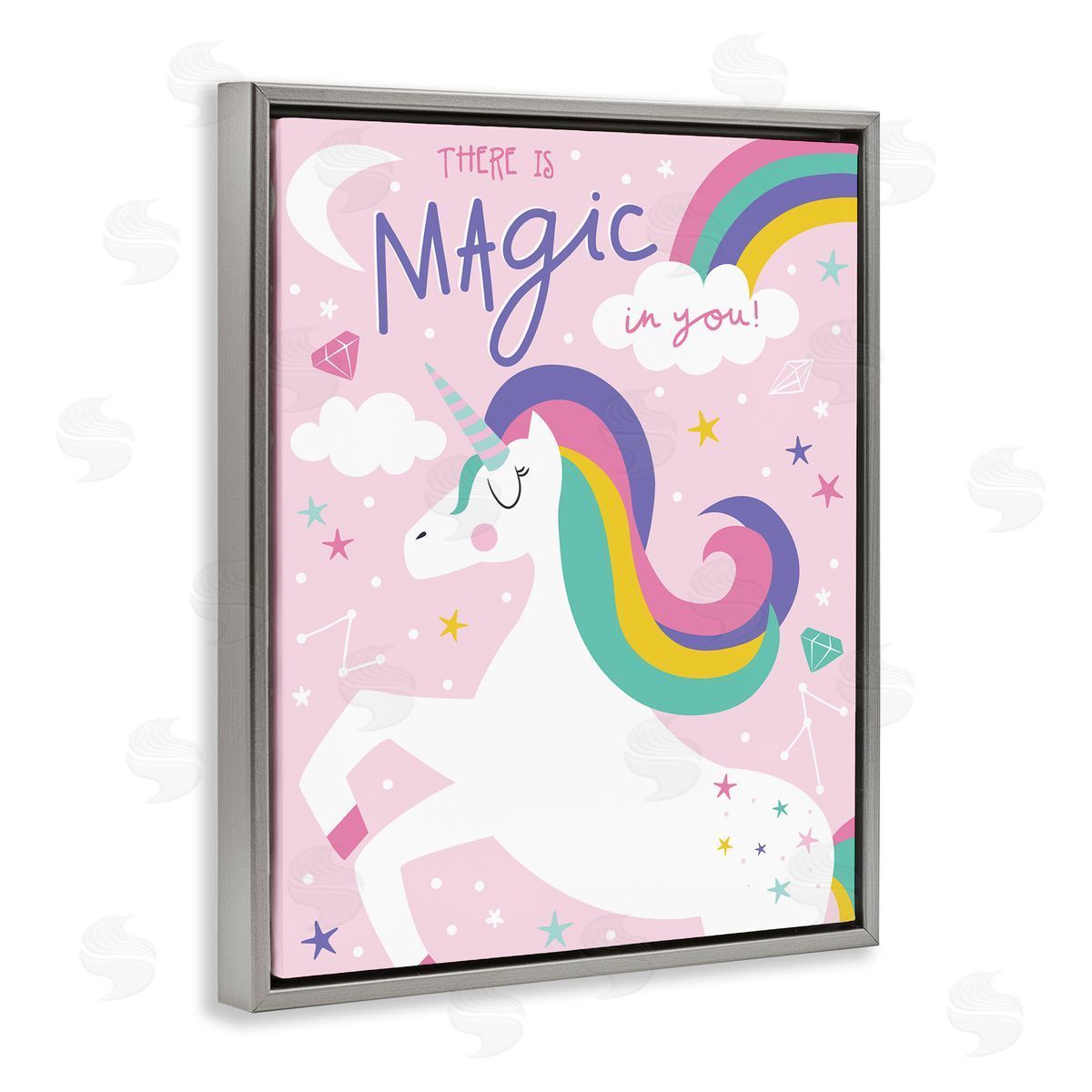 Angela Nickeas There's Magic In You Phrase Pink Rainbow Unicorn