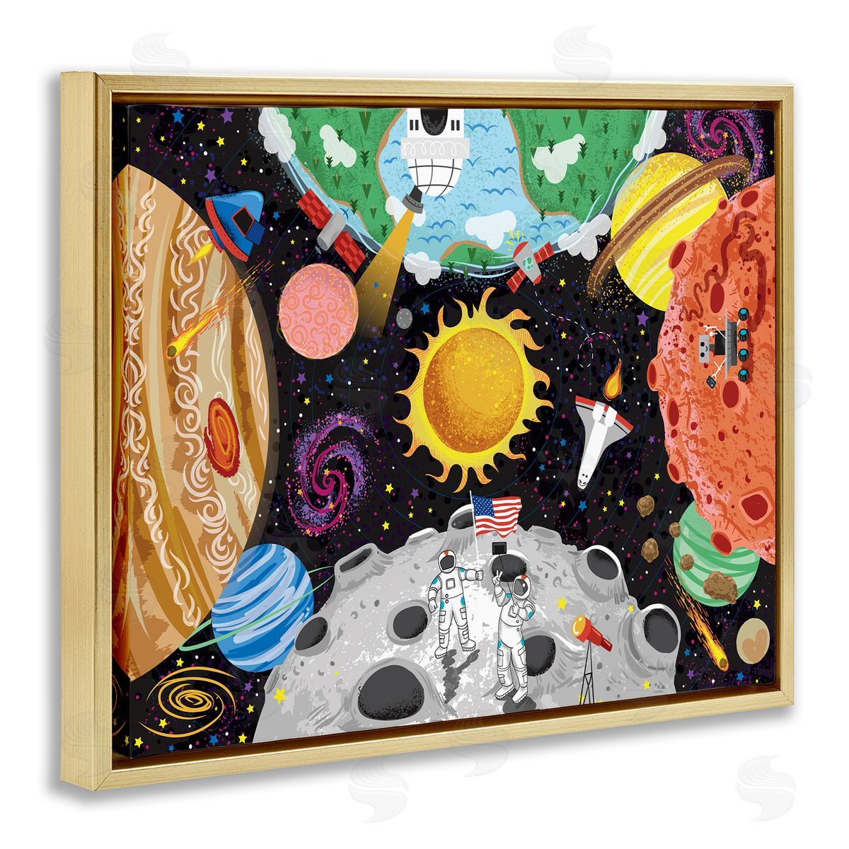 Arrolynn Weiderhold Lively Outer Space Planets Astronauts on Moon