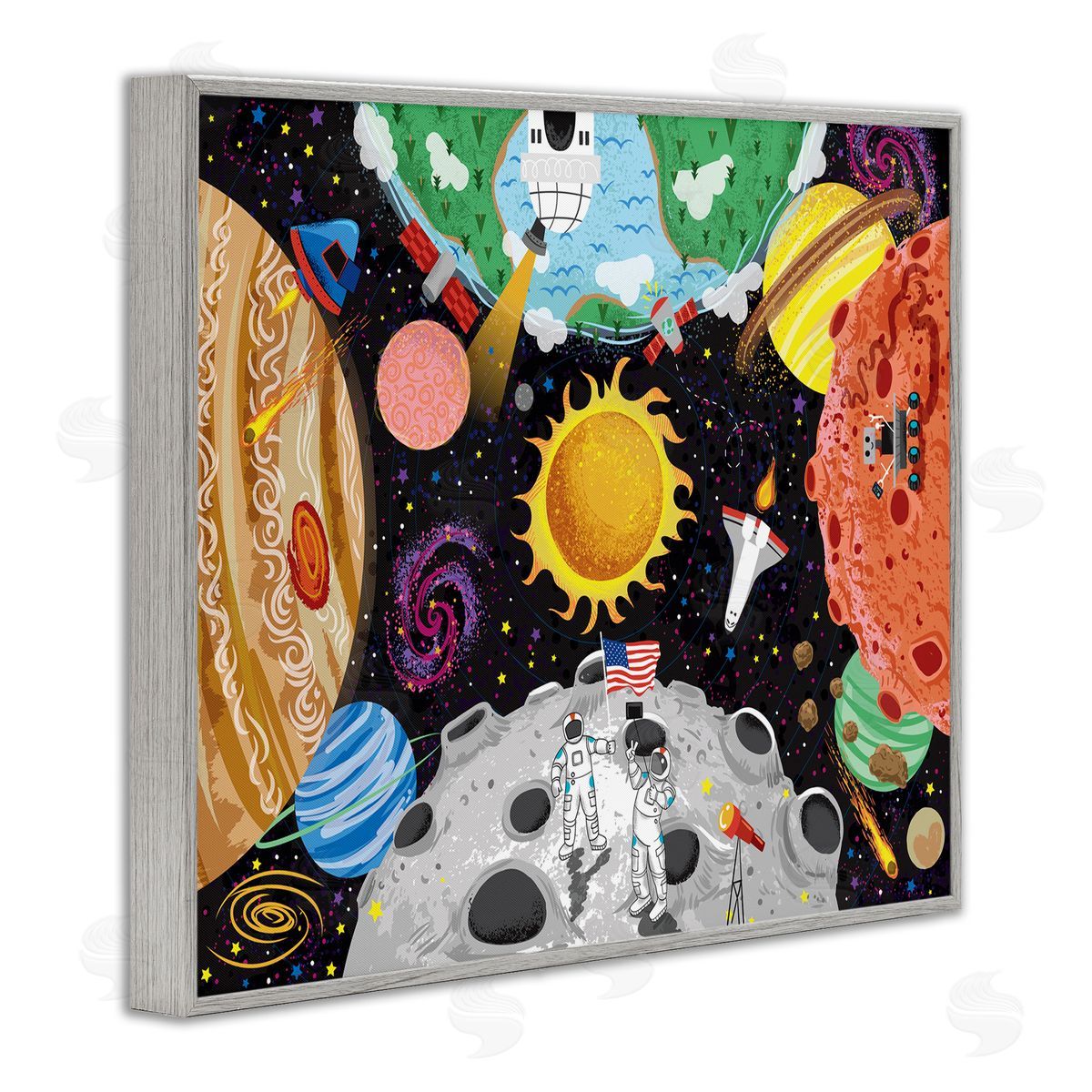 Arrolynn Weiderhold Lively Outer Space Planets Astronauts on Moon