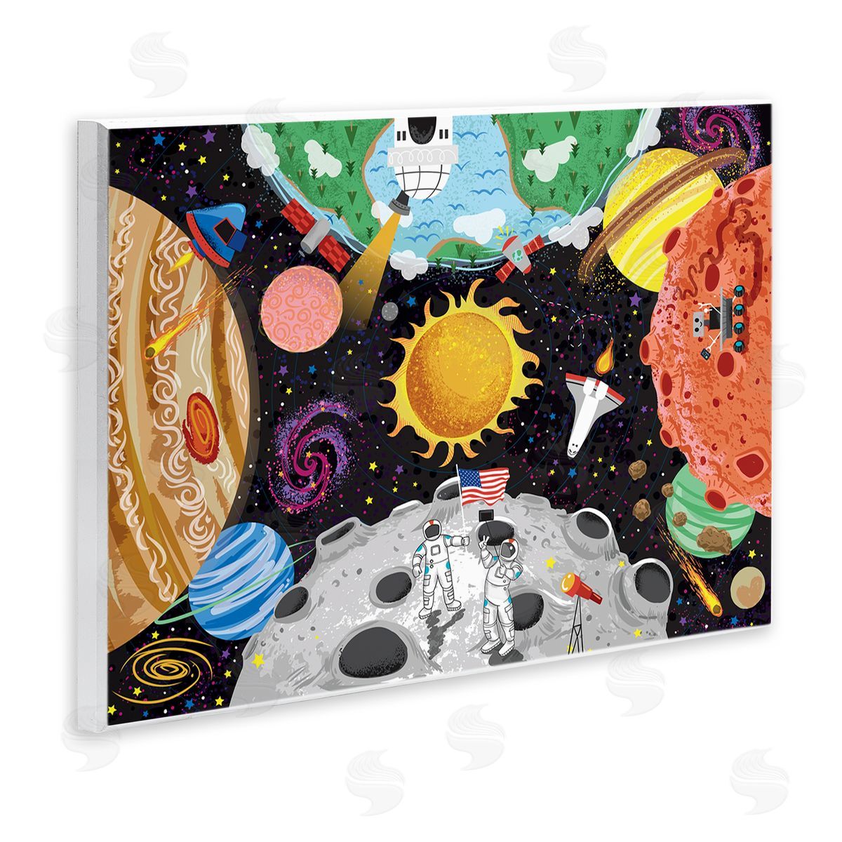 Arrolynn Weiderhold Lively Outer Space Planets Astronauts on Moon