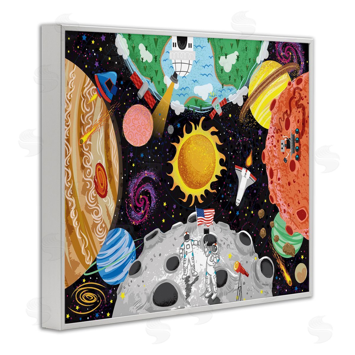 Arrolynn Weiderhold Lively Outer Space Planets Astronauts on Moon