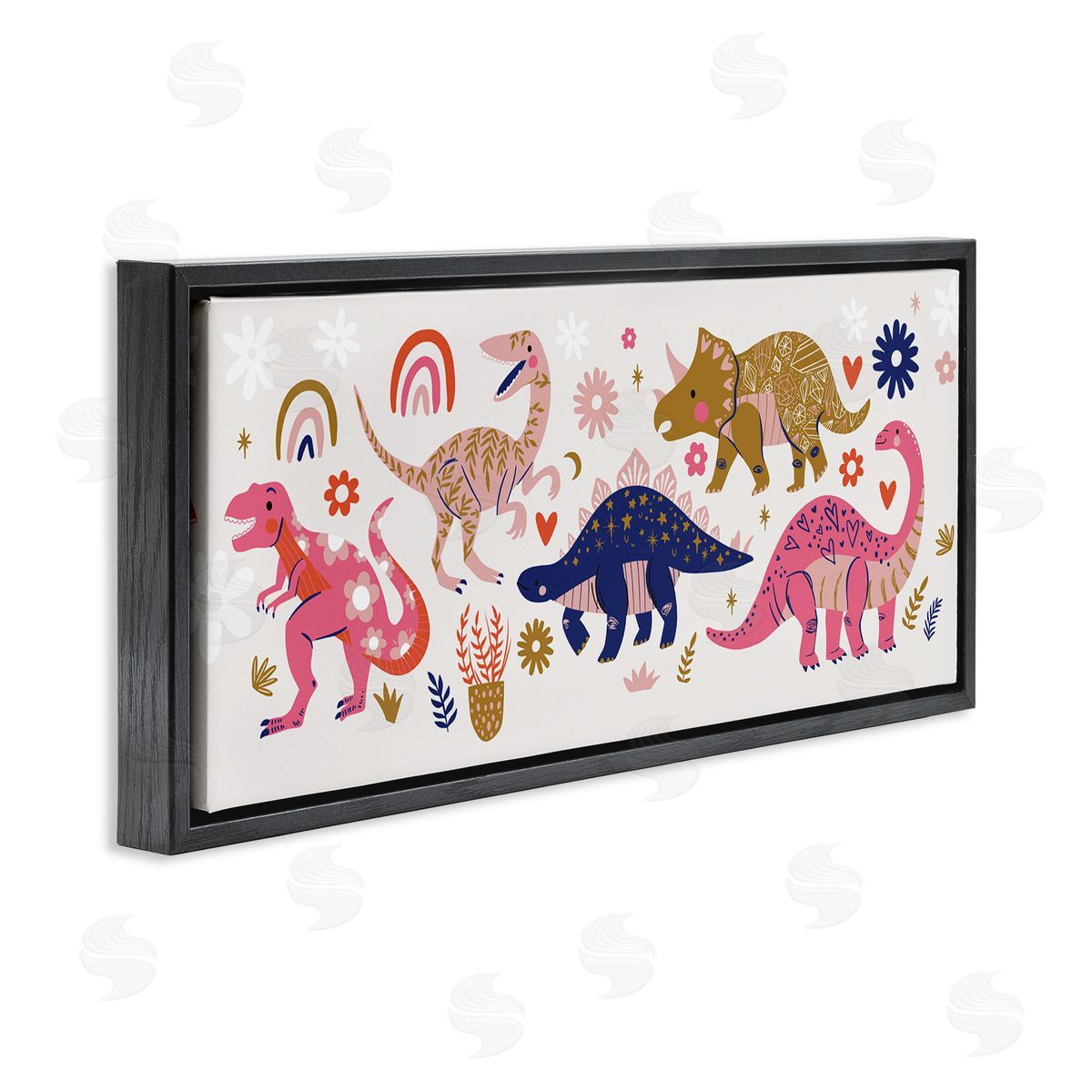 Arrolynn Weiderhold Happy Whimsical Dinosaurs with Rainbow Florals