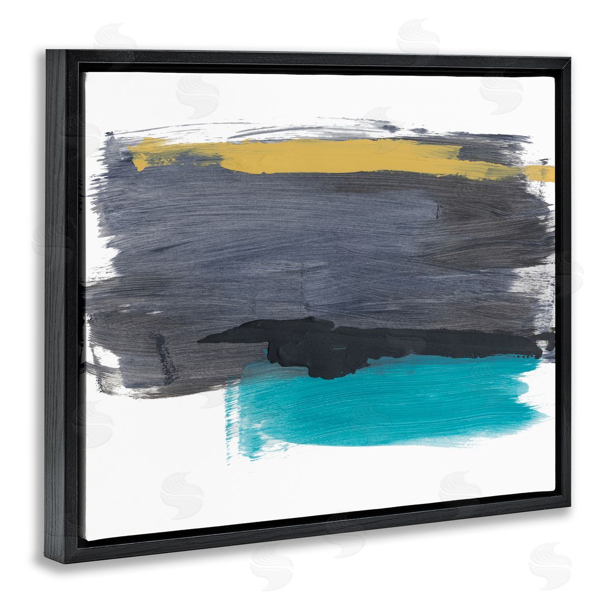 Bronwyn Baker Abstract Brush Strokes Yellow Blue Grey