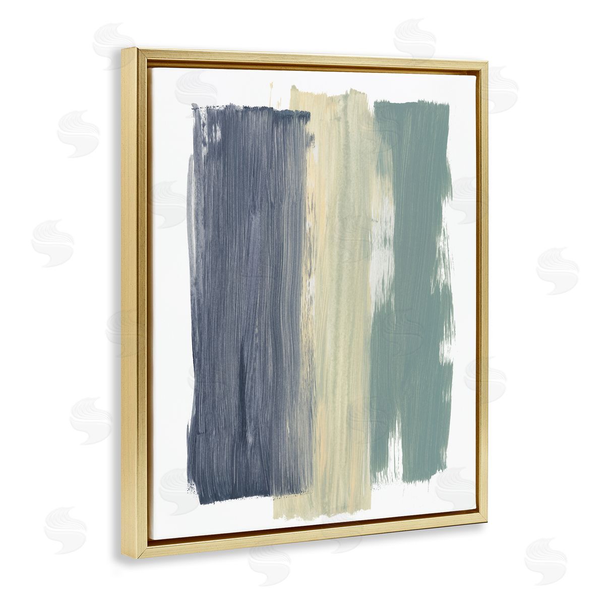Bronwyn Baker Abstract Vertical Paint Strokes Blue Yellow Green