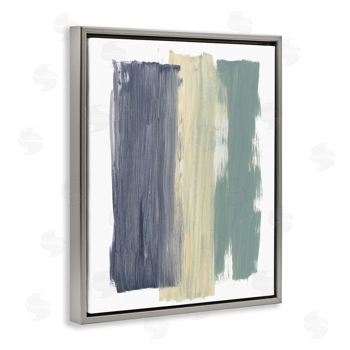 Bronwyn Baker Abstract Vertical Paint Strokes Blue Yellow Green