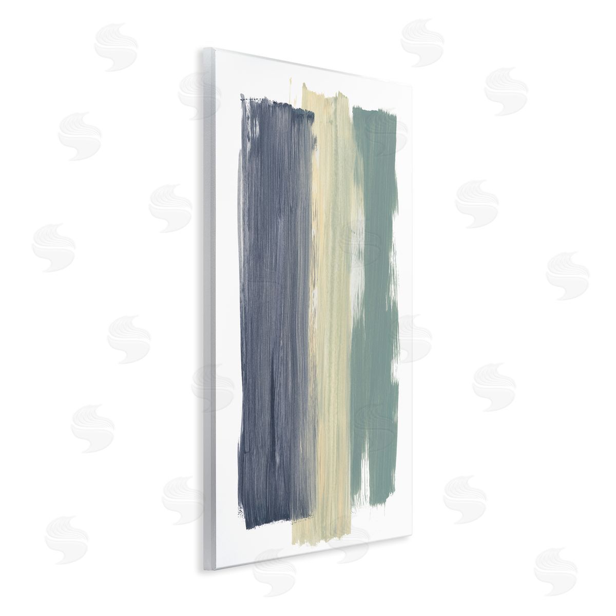 Bronwyn Baker Abstract Vertical Paint Strokes Blue Yellow Green