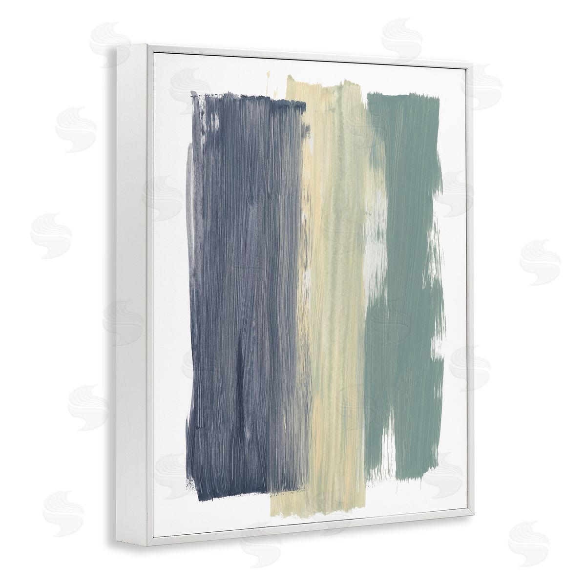 Bronwyn Baker Abstract Vertical Paint Strokes Blue Yellow Green