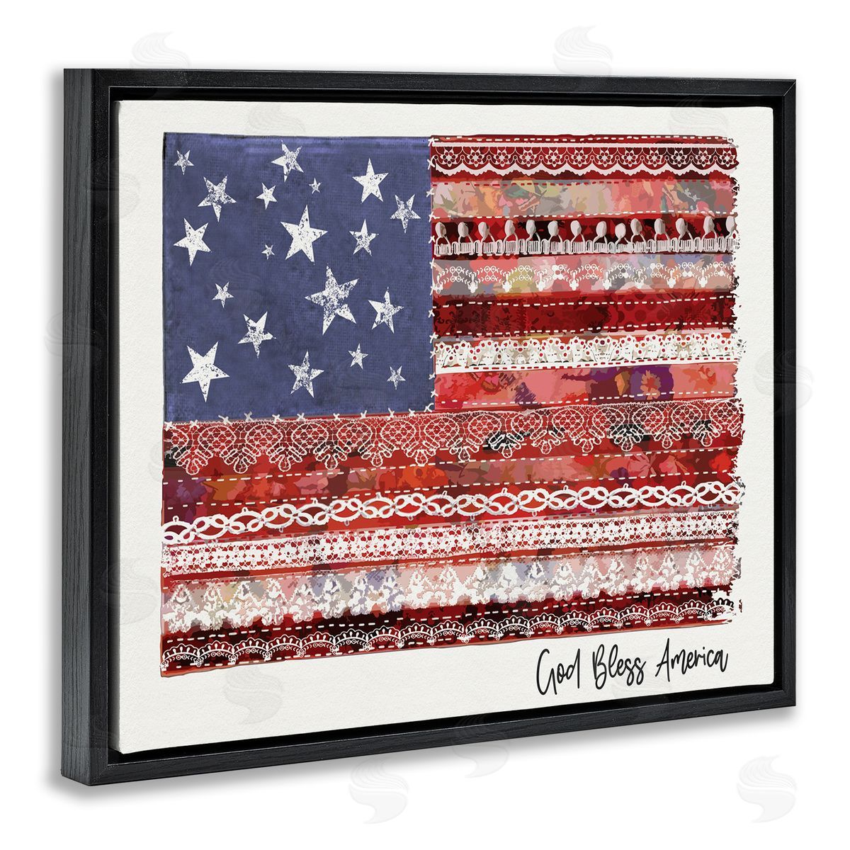 Erica Billups God Bless America Phrase Macram� Pattern Flag