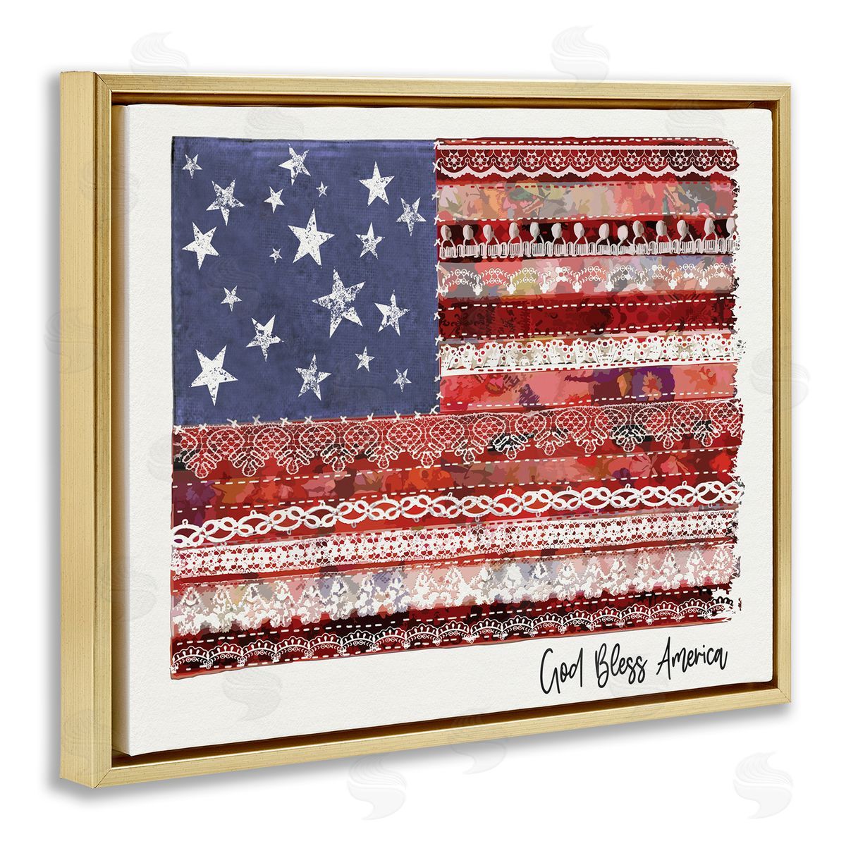 Erica Billups God Bless America Phrase Macram� Pattern Flag