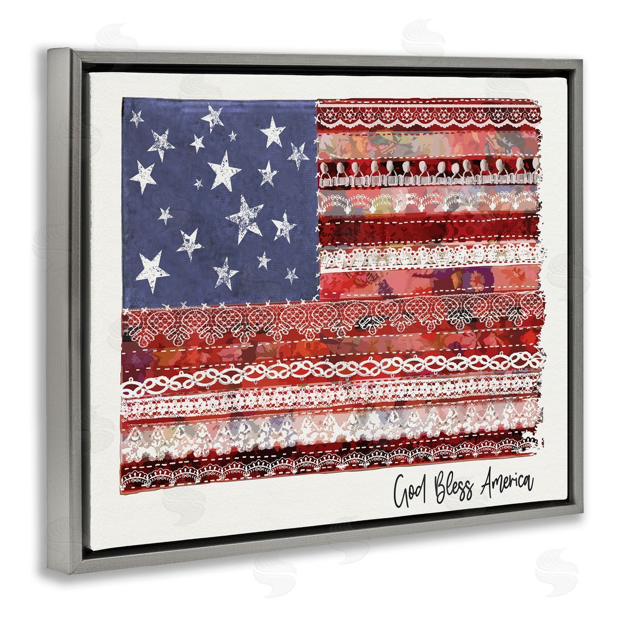 Erica Billups God Bless America Phrase Macram� Pattern Flag