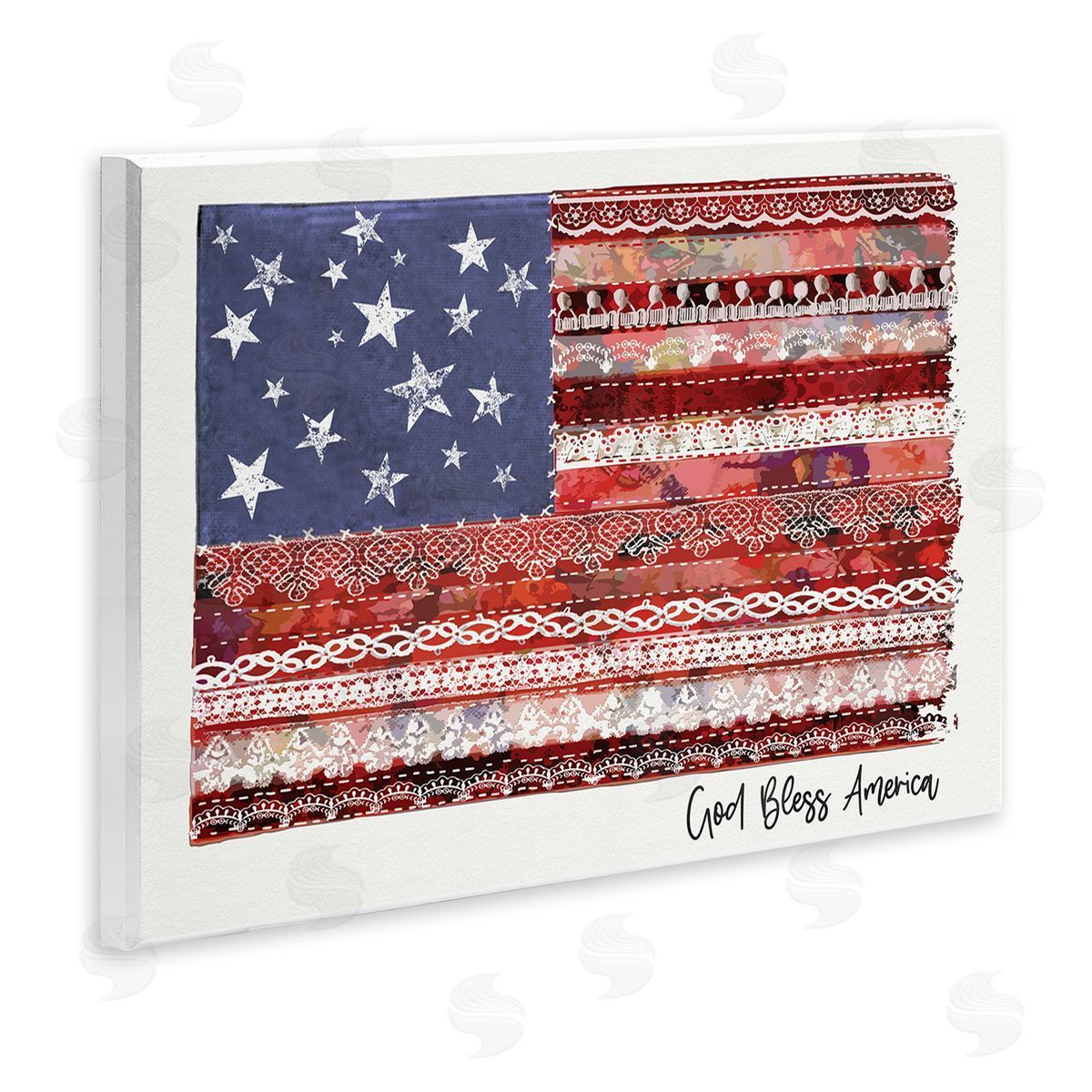 Erica Billups God Bless America Phrase Macram� Pattern Flag