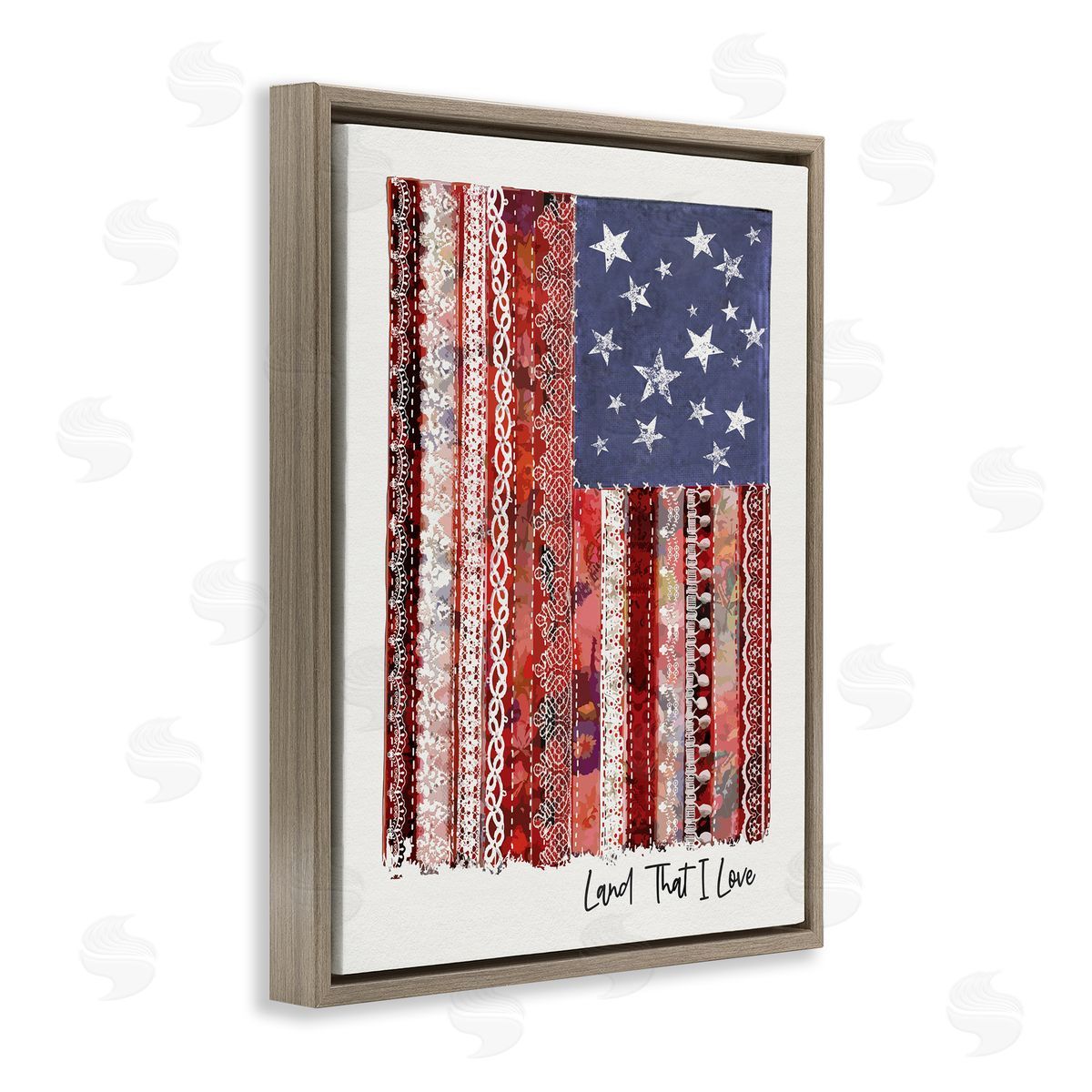 Erica Billups Land That I Love Phrase Macram� American Flag