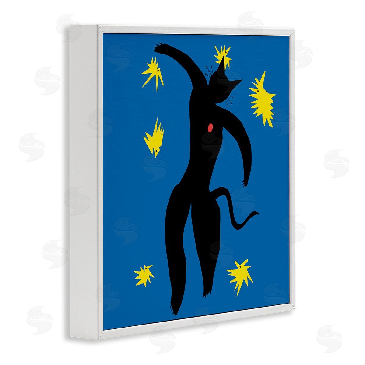 Chameleon Design Inc. Matisse Cat Icarus Classic Painting Parody White Framed Glicee Wall Art Print