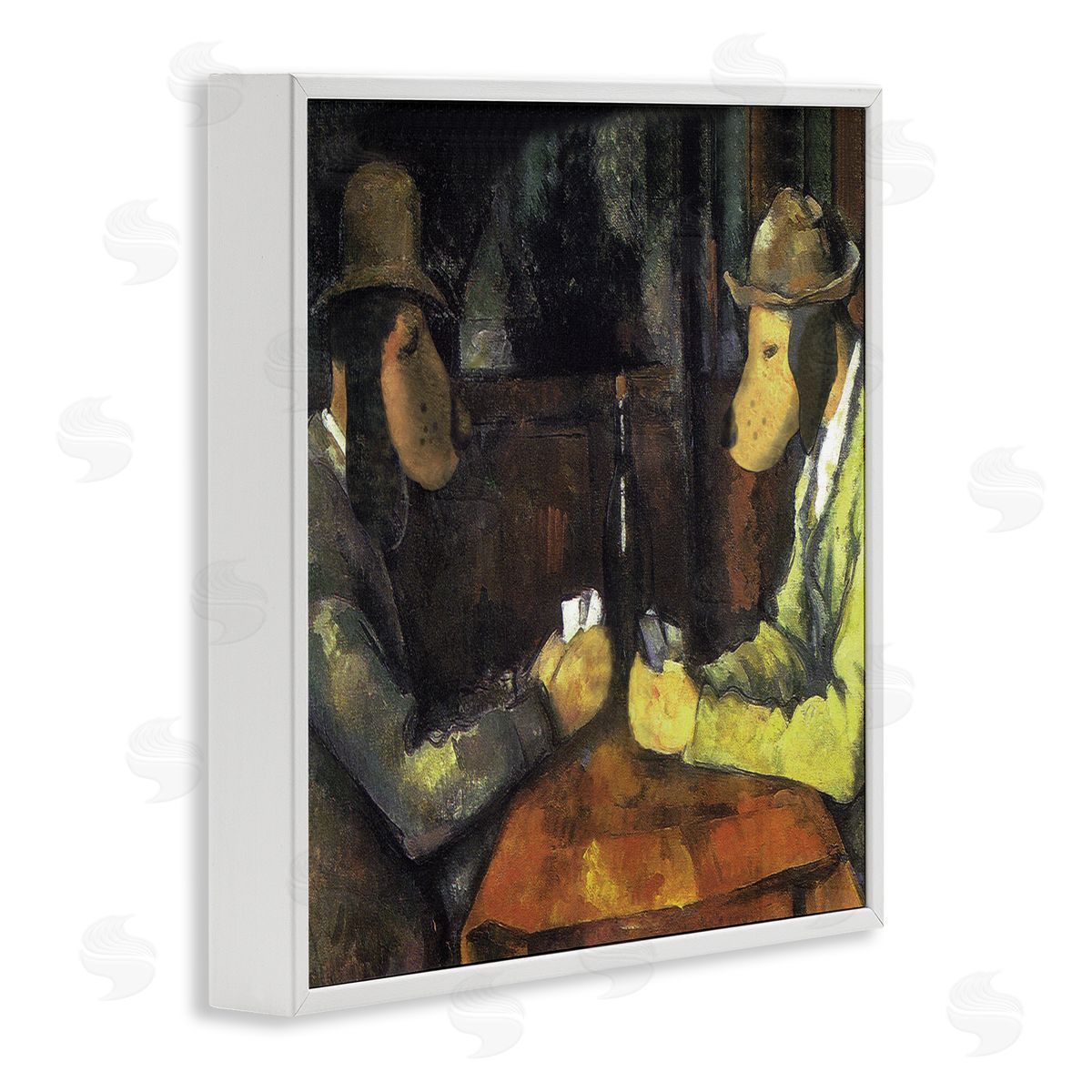 Chameleon Design Inc. Traditional Hound Dogs Playing Poker Brown Yellow White Framed Glicee Wall Art Print