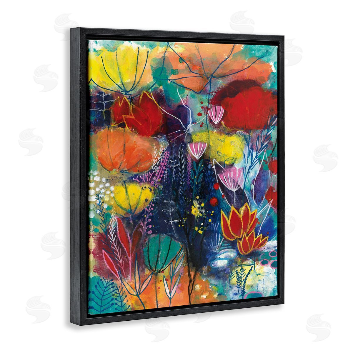 Corina Capri Abstract Flower Field Orange Blue Yellow