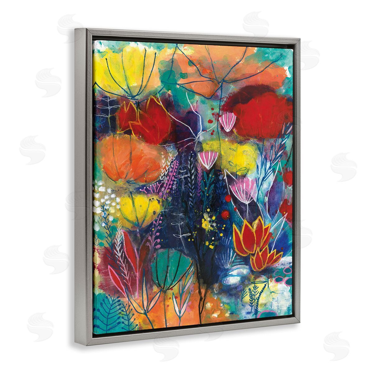 Corina Capri Abstract Flower Field Orange Blue Yellow