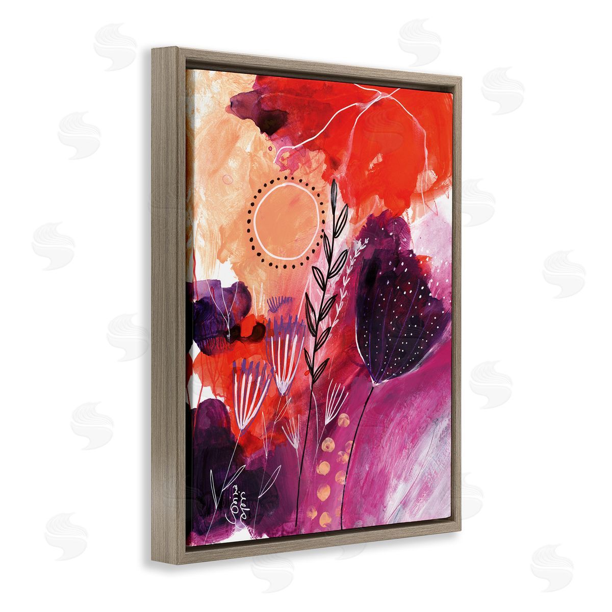 Corina Capri Whimsical Florals Blooming Orange Pink Purple