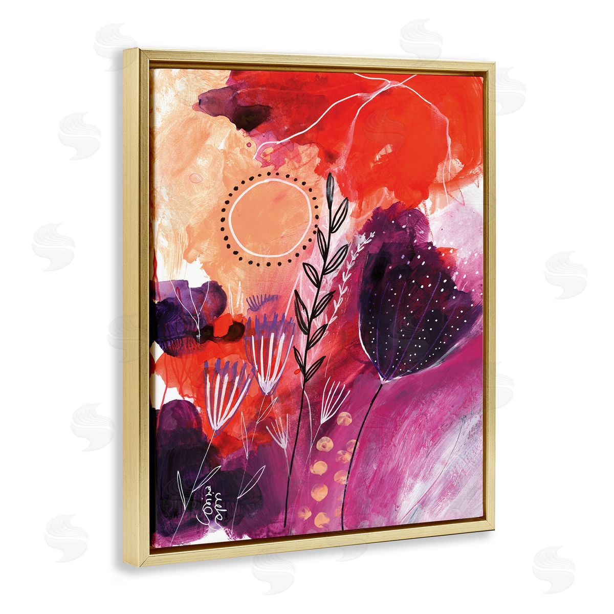 Corina Capri Whimsical Florals Blooming Orange Pink Purple