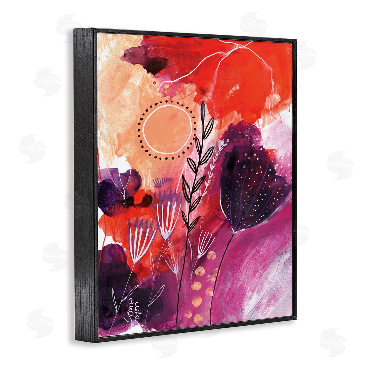 Corina Capri Whimsical Florals Blooming Orange Pink Purple