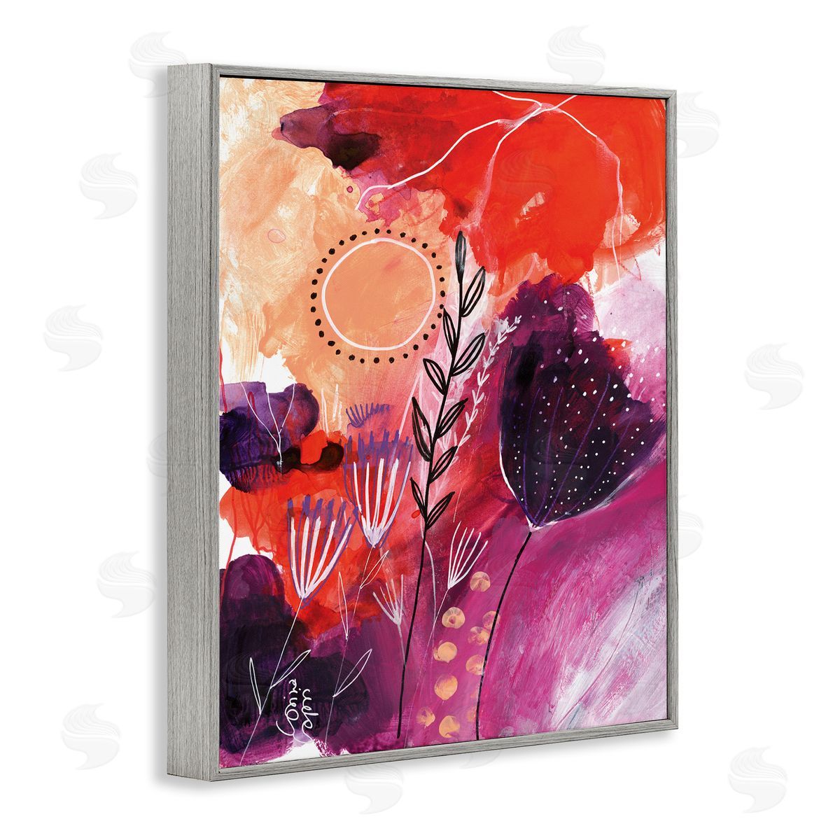 Corina Capri Whimsical Florals Blooming Orange Pink Purple