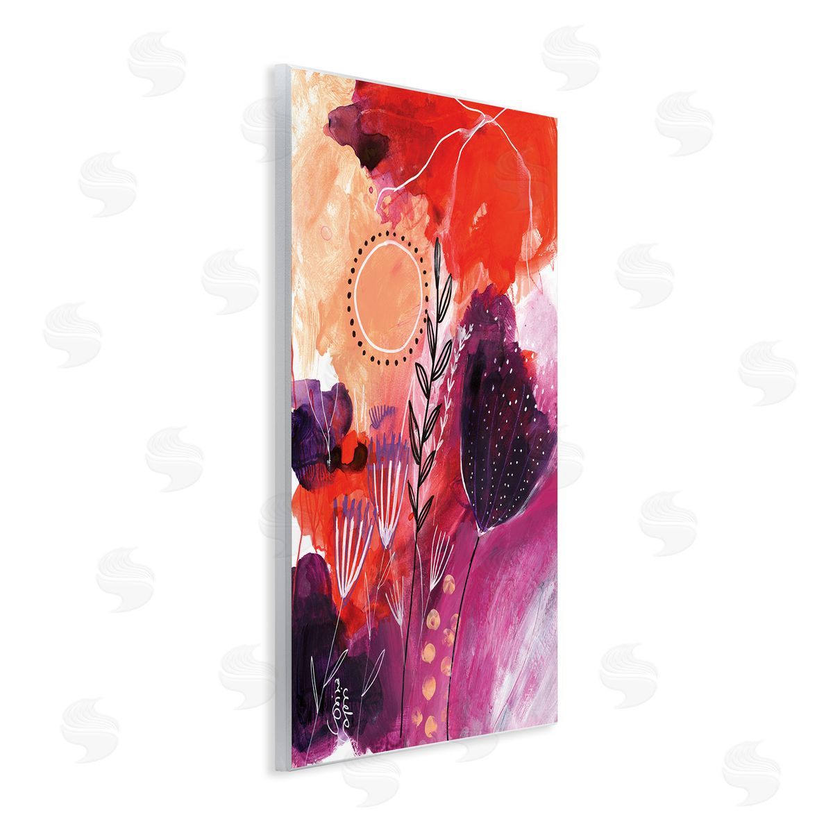 Corina Capri Whimsical Florals Blooming Orange Pink Purple