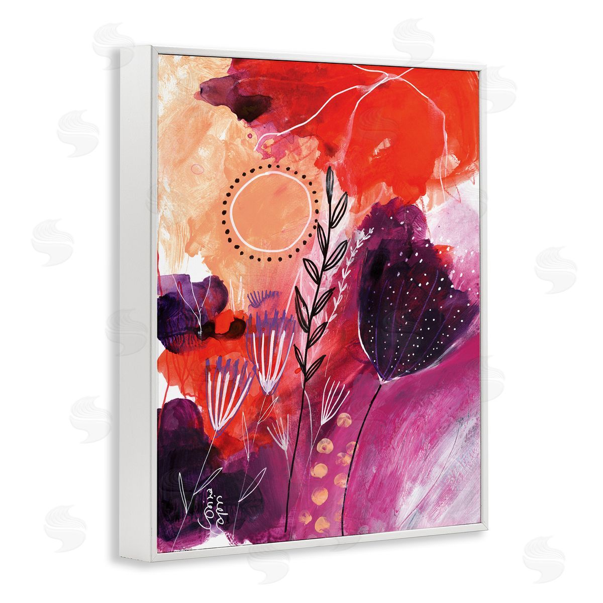 Corina Capri Whimsical Florals Blooming Orange Pink Purple