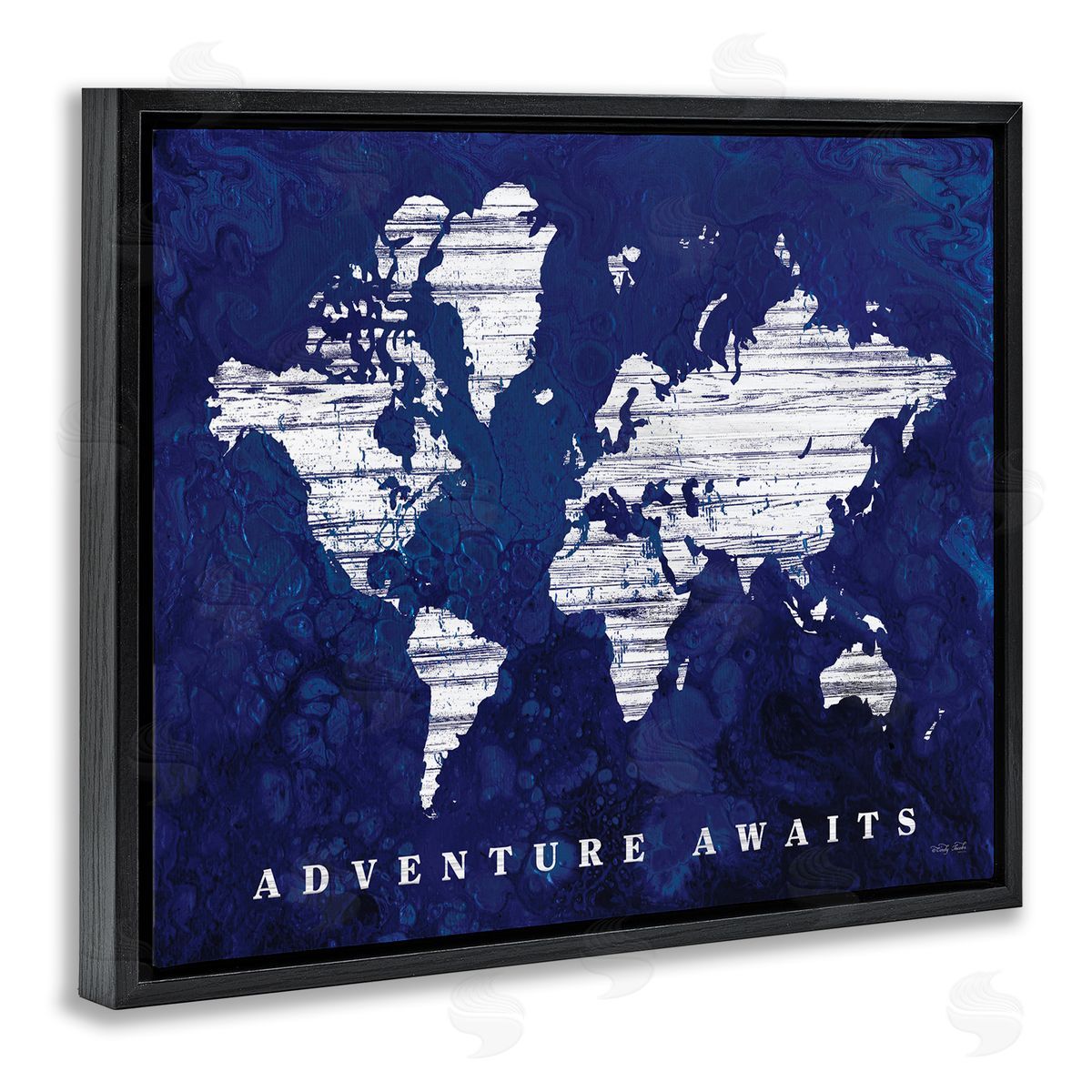 Cindy Jacobs Adventure Awaits Sentiments Navy Blue World Map