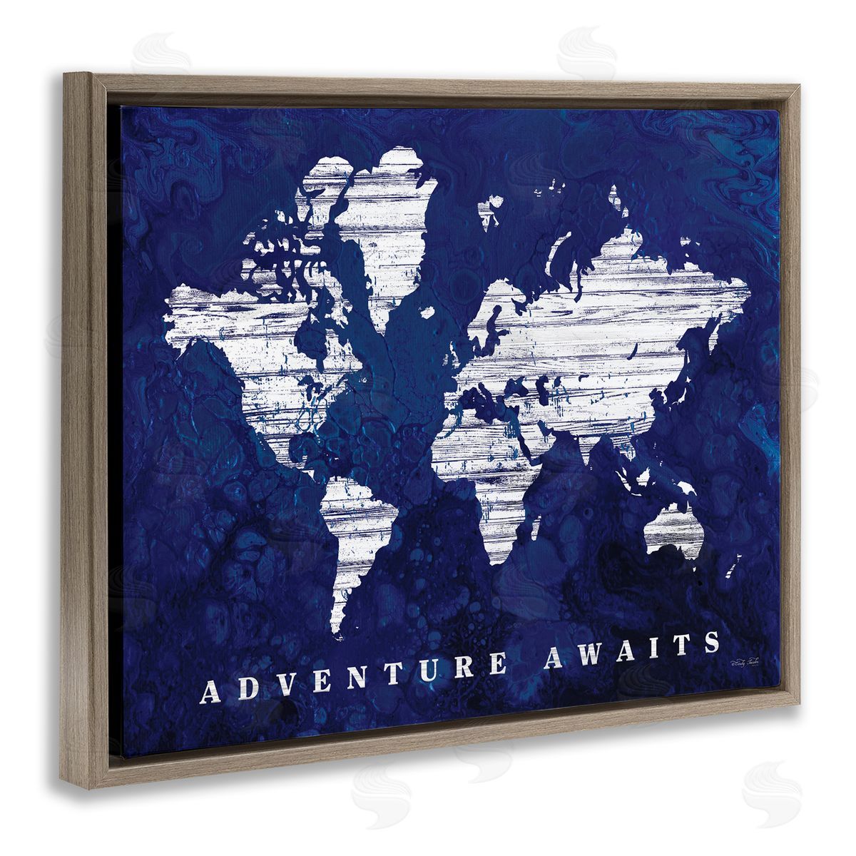 Cindy Jacobs Adventure Awaits Sentiments Navy Blue World Map