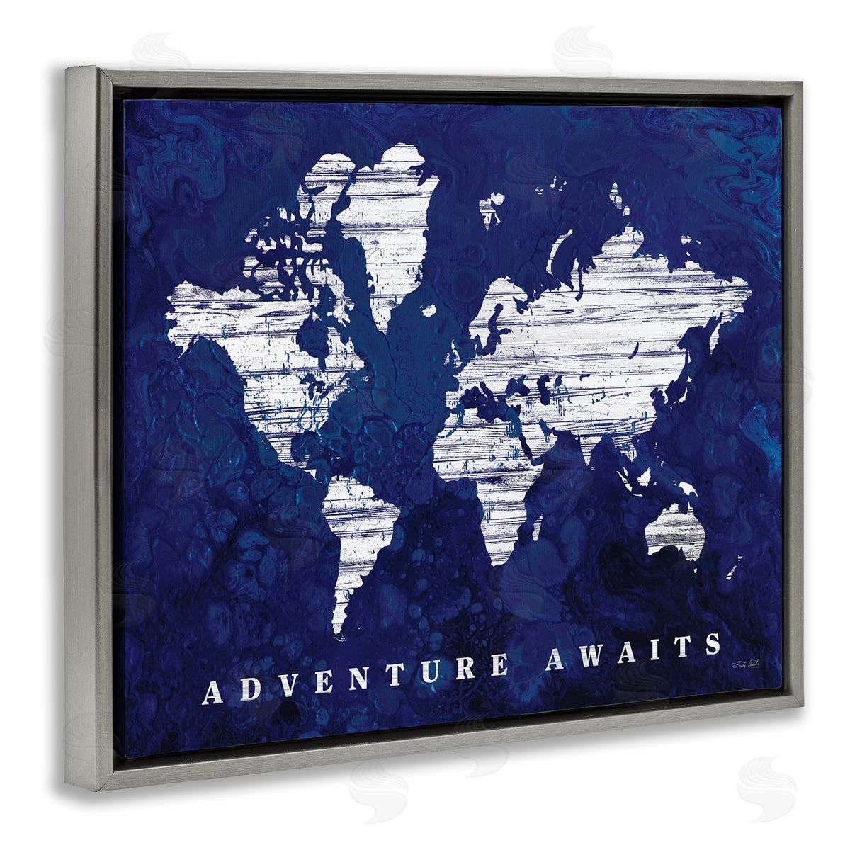 Cindy Jacobs Adventure Awaits Sentiments Navy Blue World Map