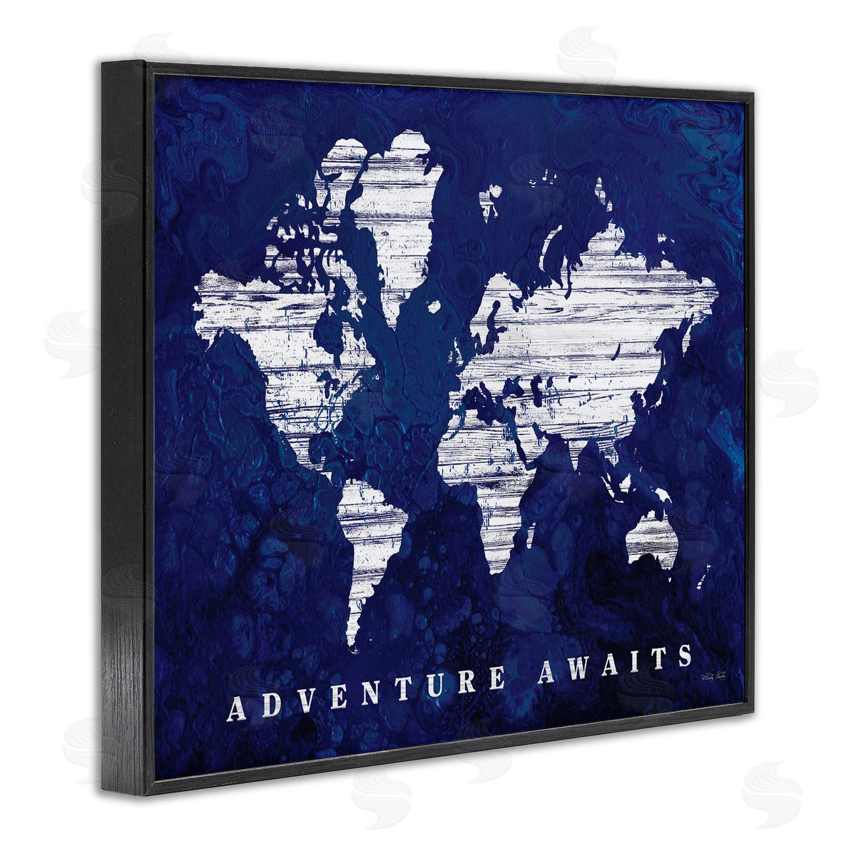 Cindy Jacobs Adventure Awaits Sentiments Navy Blue World Map
