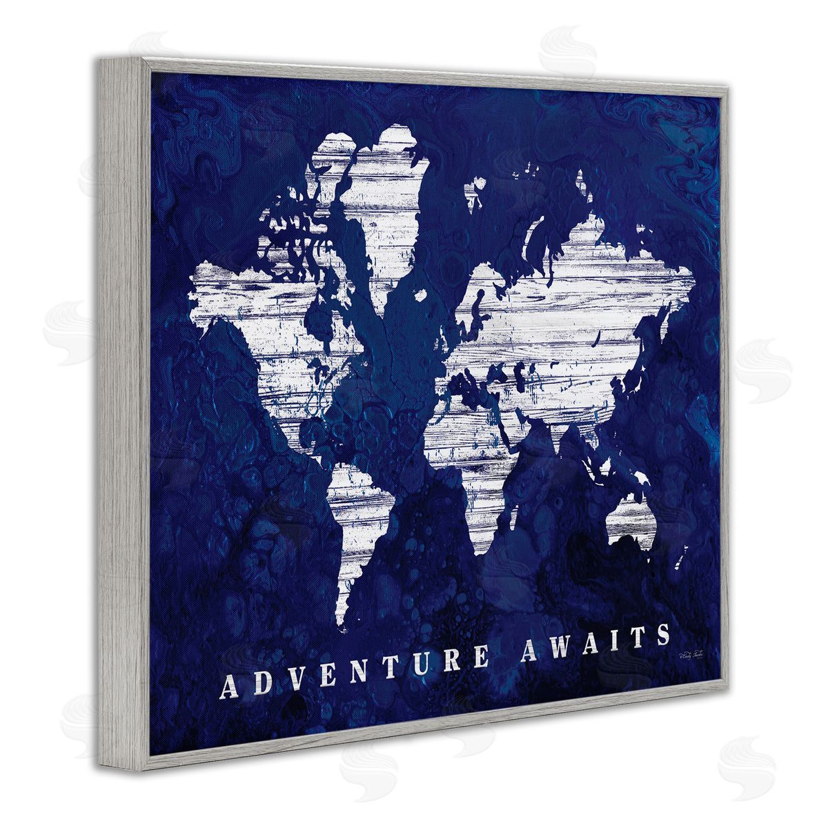 Cindy Jacobs Adventure Awaits Sentiments Navy Blue World Map