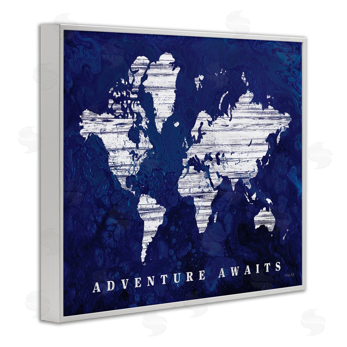 Cindy Jacobs Adventure Awaits Sentiments Navy Blue World Map