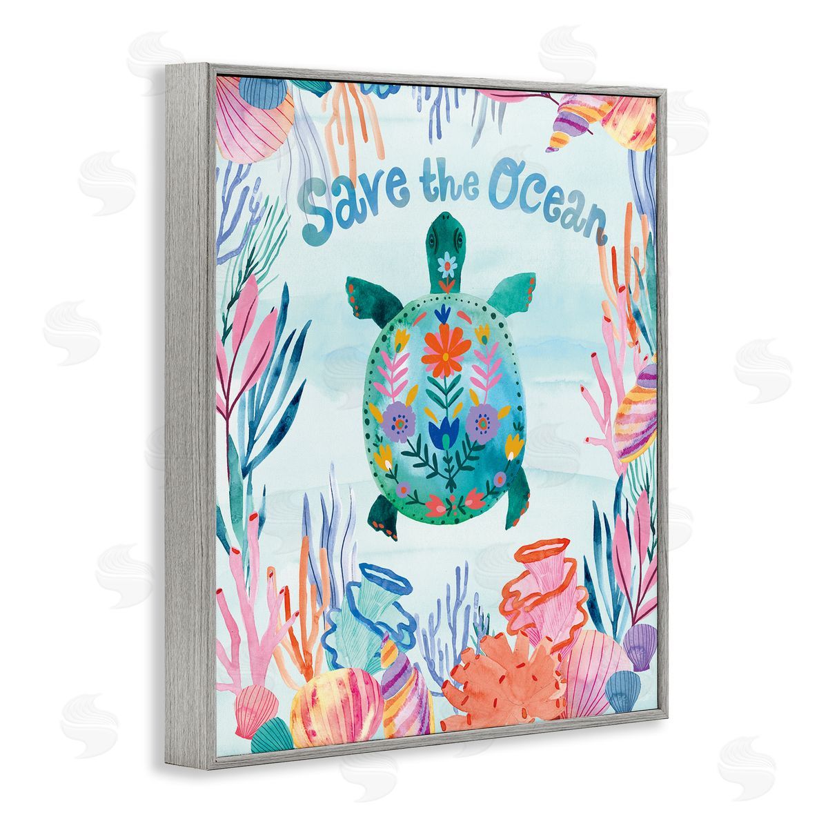 Corinne Lent Save The Ocean Sentiments Floral Pattern Tortoise