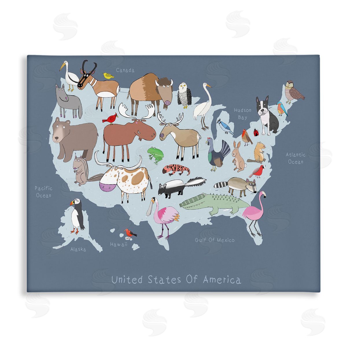 Carla Daly United States Map with Playful Animal Illustrations