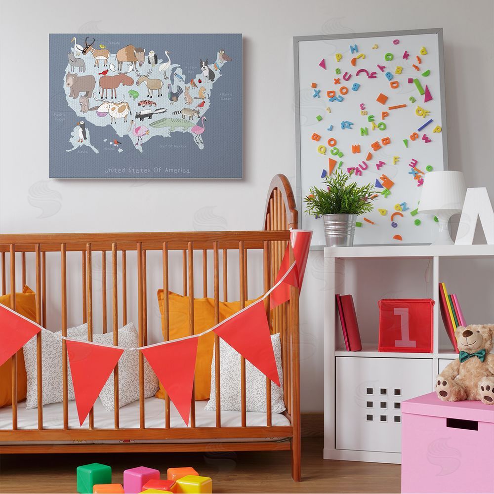 Carla Daly United States Map with Playful Animal Illustrations