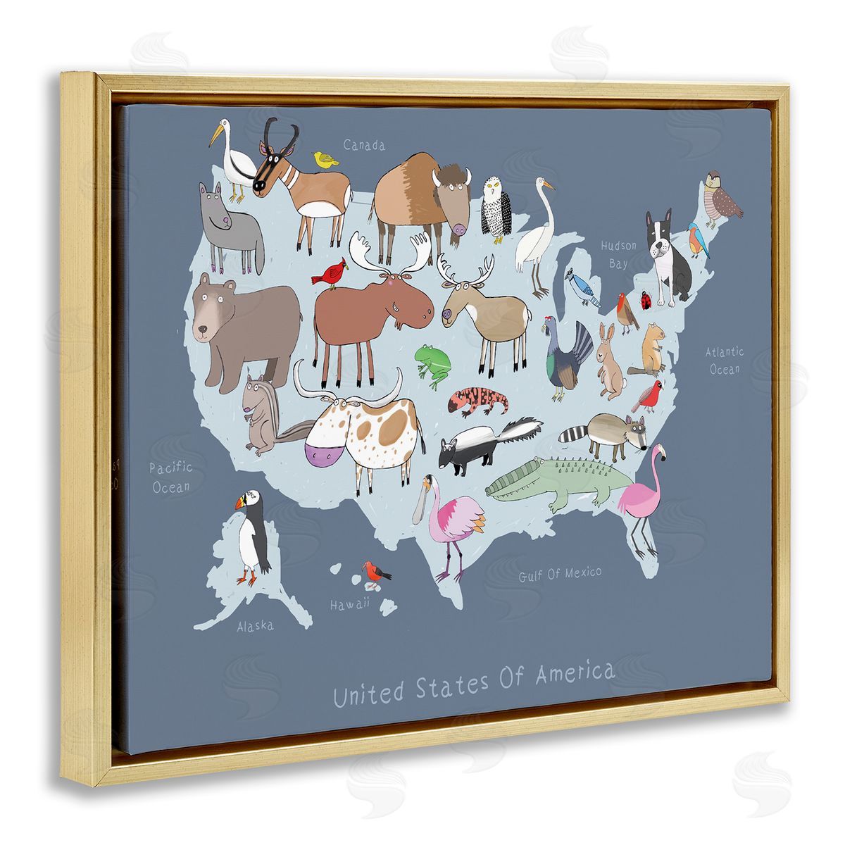 Carla Daly United States Map with Playful Animal Illustrations