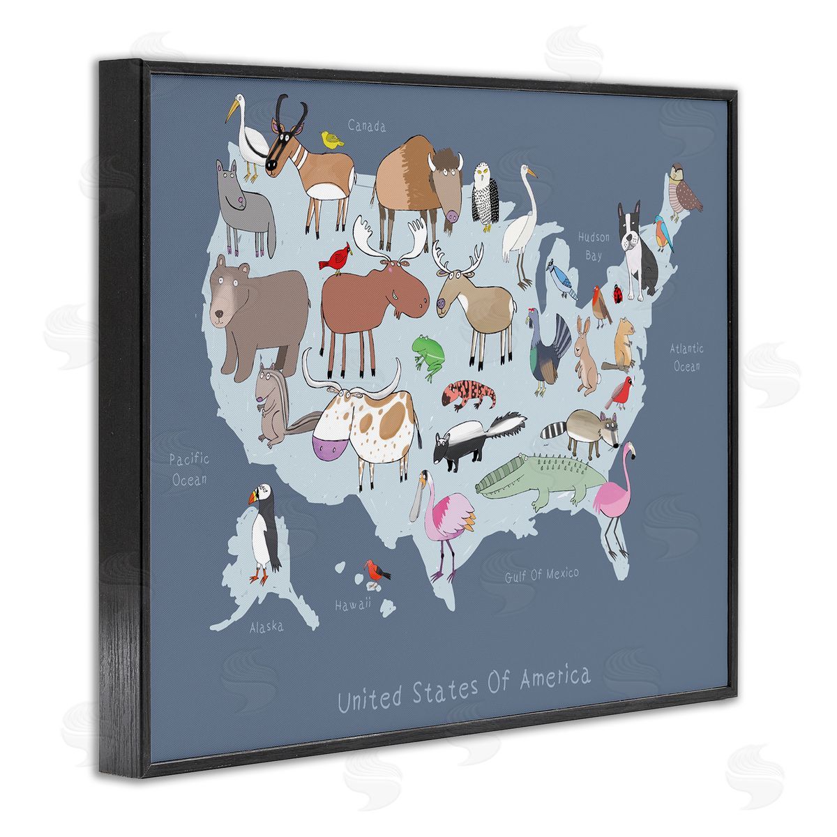 Carla Daly United States Map with Playful Animal Illustrations
