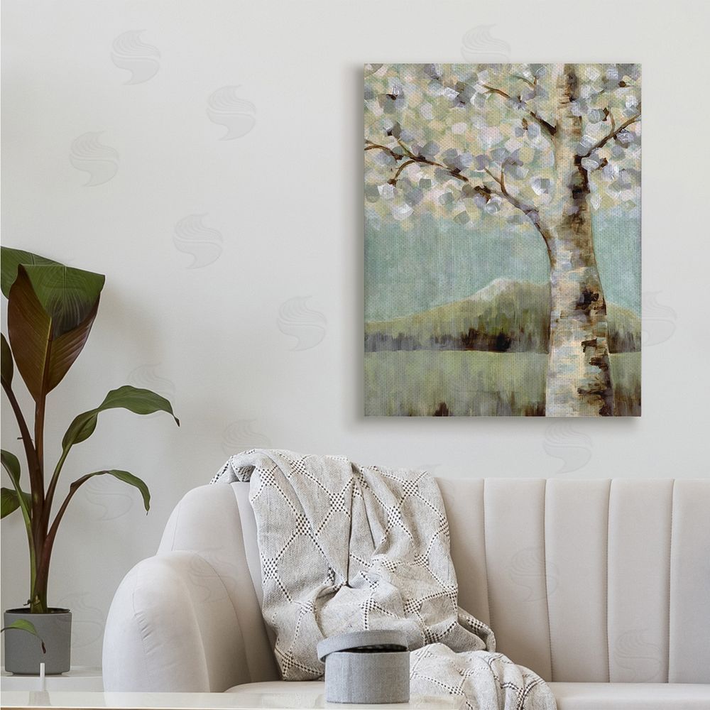 Doris Charest Flowers Blooming on Neutral Tree Landscape