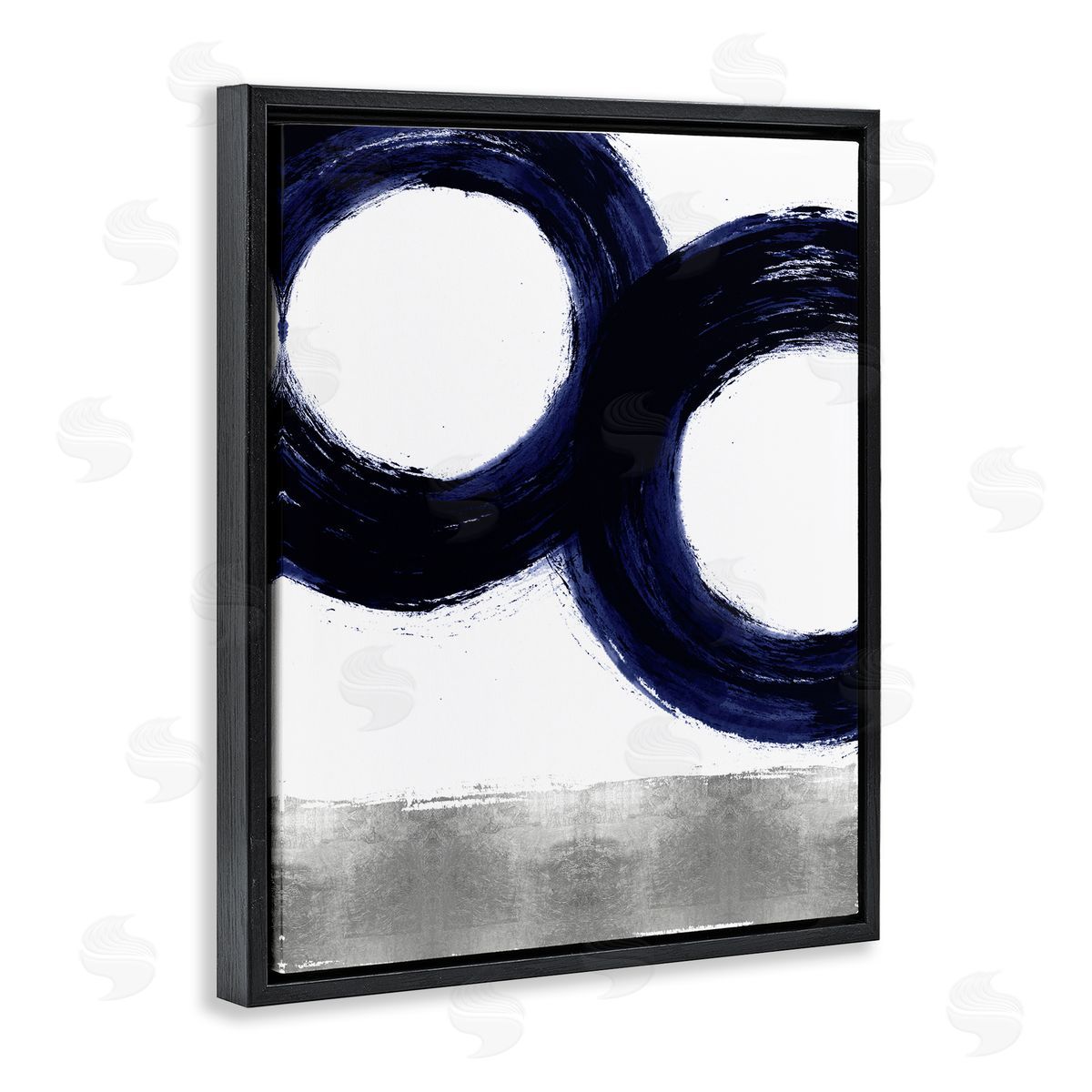 Ellie Roberts Abstract Shape Design Blue Circles above Grey