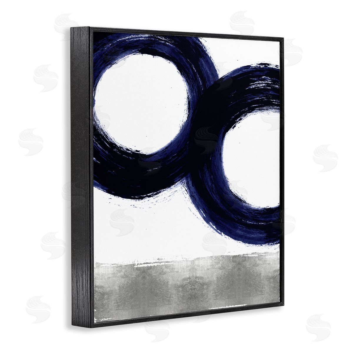 Ellie Roberts Abstract Shape Design Blue Circles above Grey