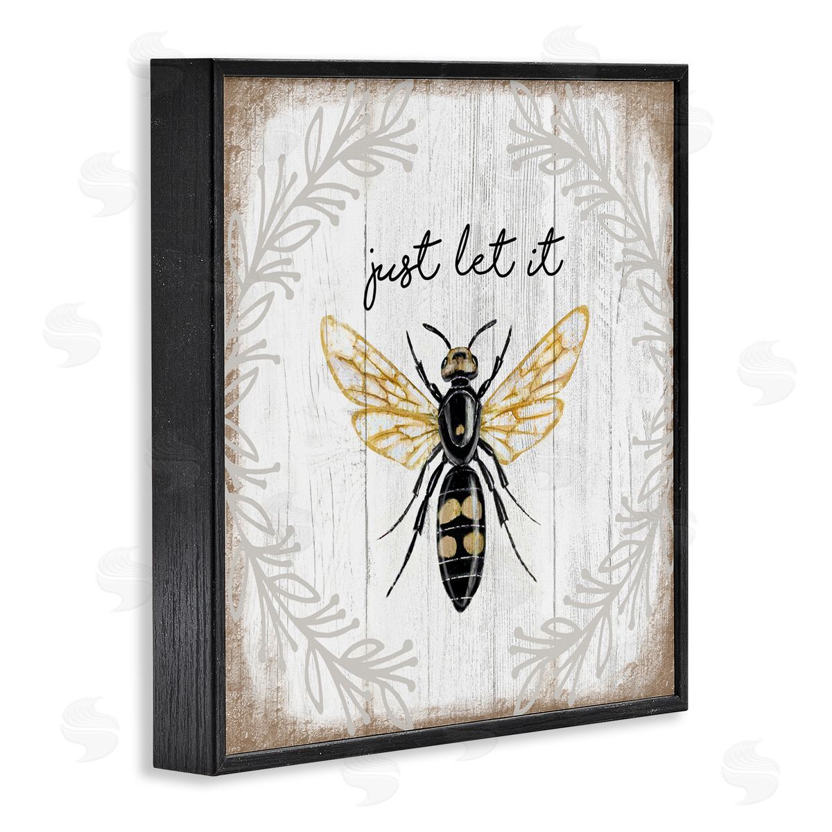 Elizabeth Tyndall Just Let it Be Sentiment Country Bee Pun Black Framed Glicee Wall Art Print