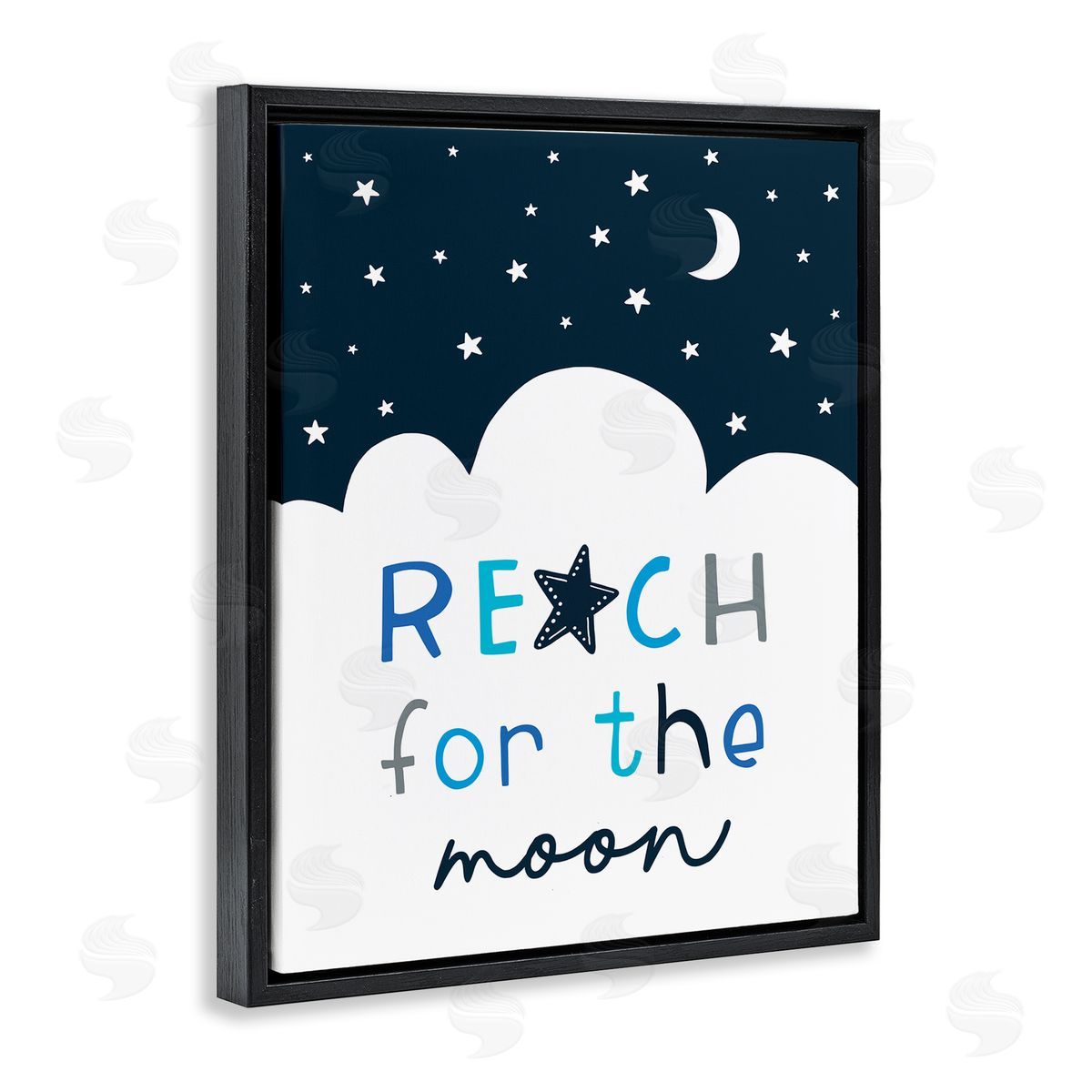 Elizabeth Tyndall Reach for Moon Phrase Night Sky Clouds