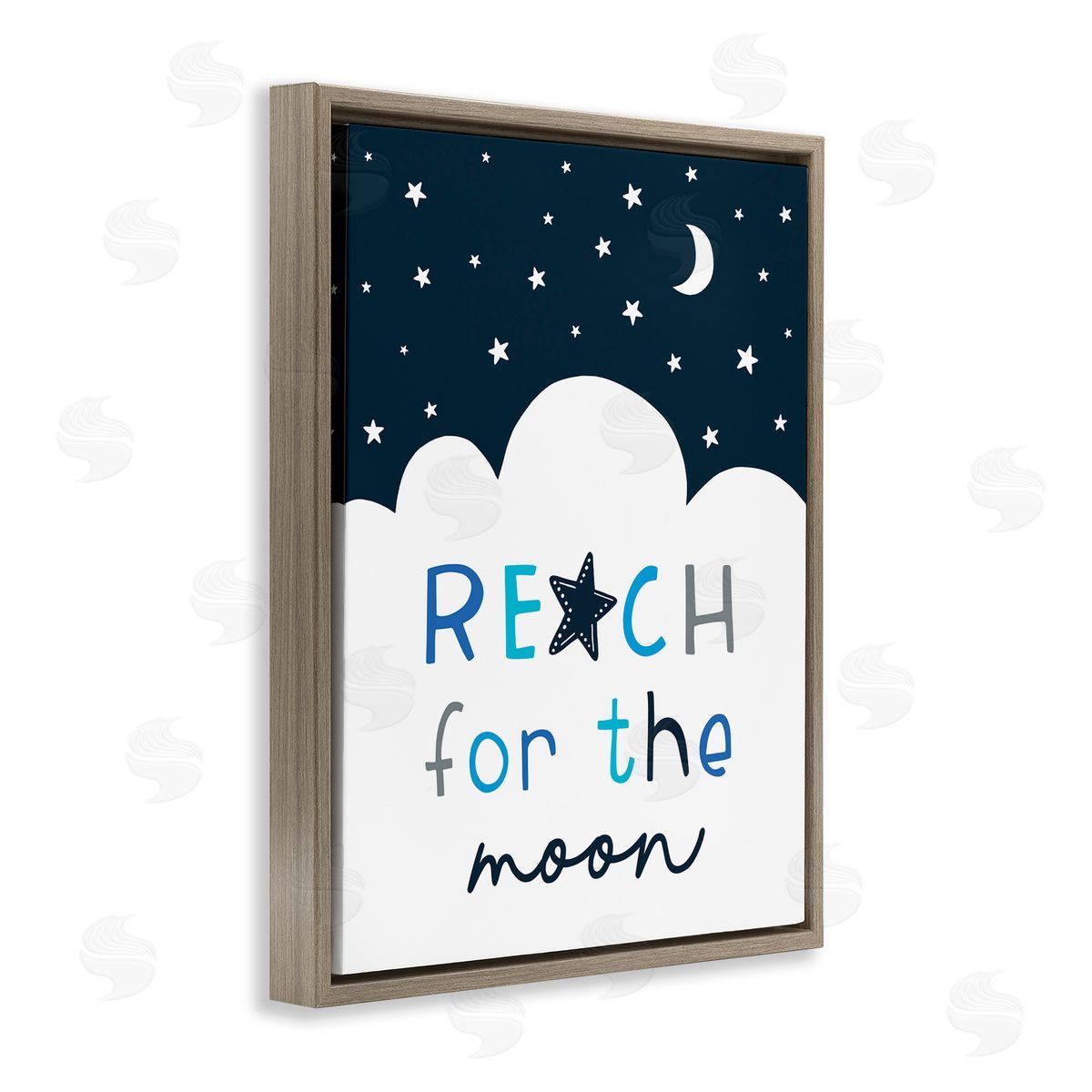 Elizabeth Tyndall Reach for Moon Phrase Night Sky Clouds