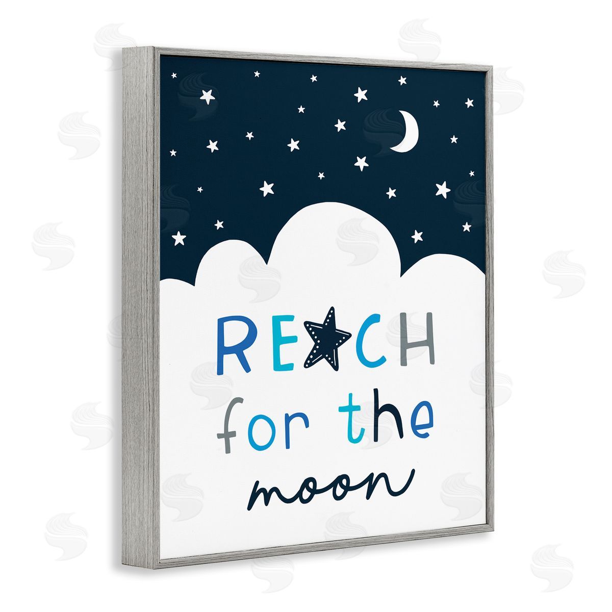 Elizabeth Tyndall Reach for Moon Phrase Night Sky Clouds