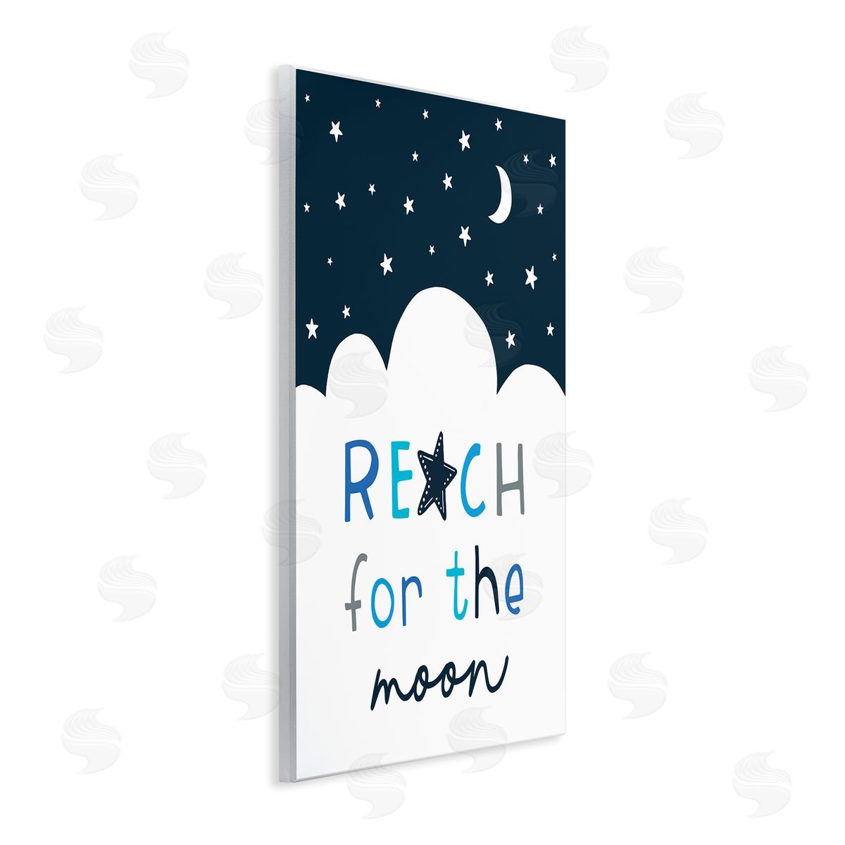 Elizabeth Tyndall Reach for Moon Phrase Night Sky Clouds