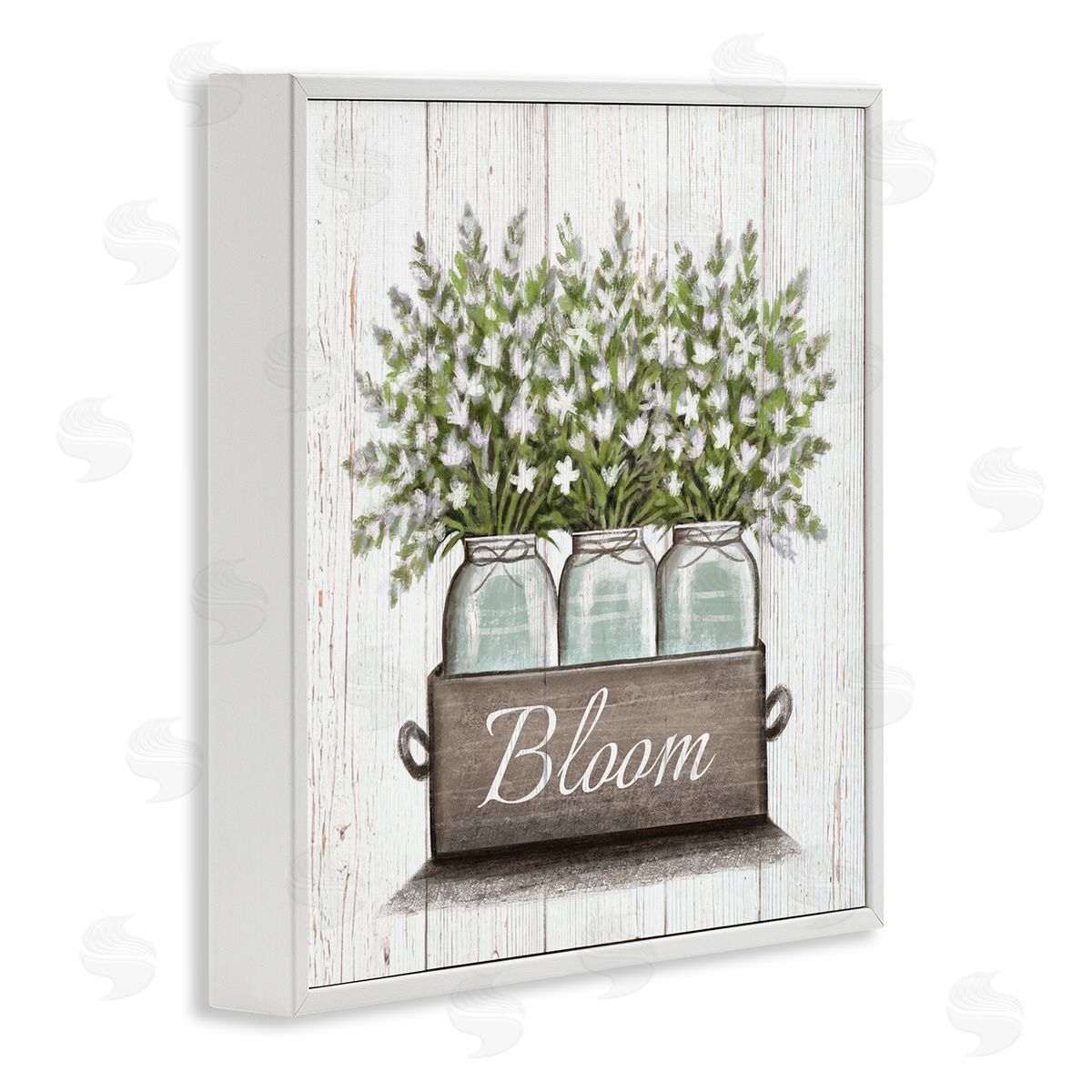 Elizabeth Tyndall White Wildflowers in Jars Bloom Sentiments White Framed Glicee Wall Art Print