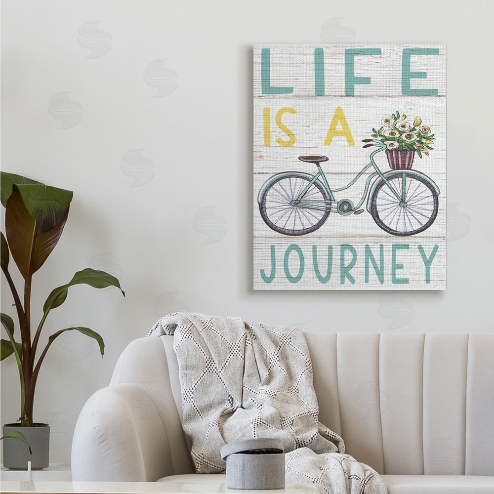Elizabeth Tyndall Life's A Journey Blue Bicycle Flower Basket
