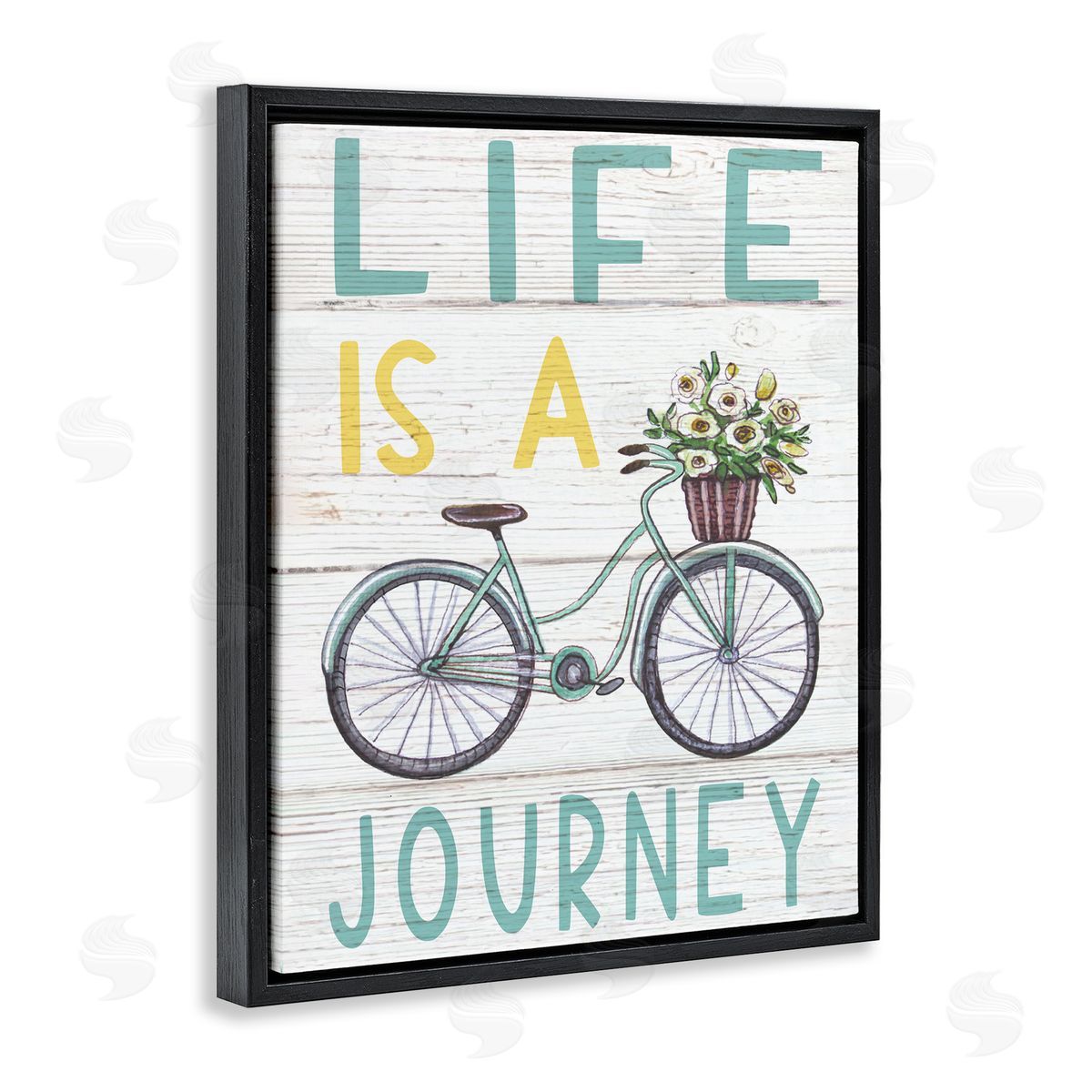 Elizabeth Tyndall Life's A Journey Blue Bicycle Flower Basket