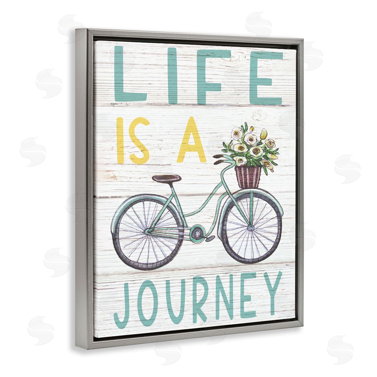 Elizabeth Tyndall Life's A Journey Blue Bicycle Flower Basket