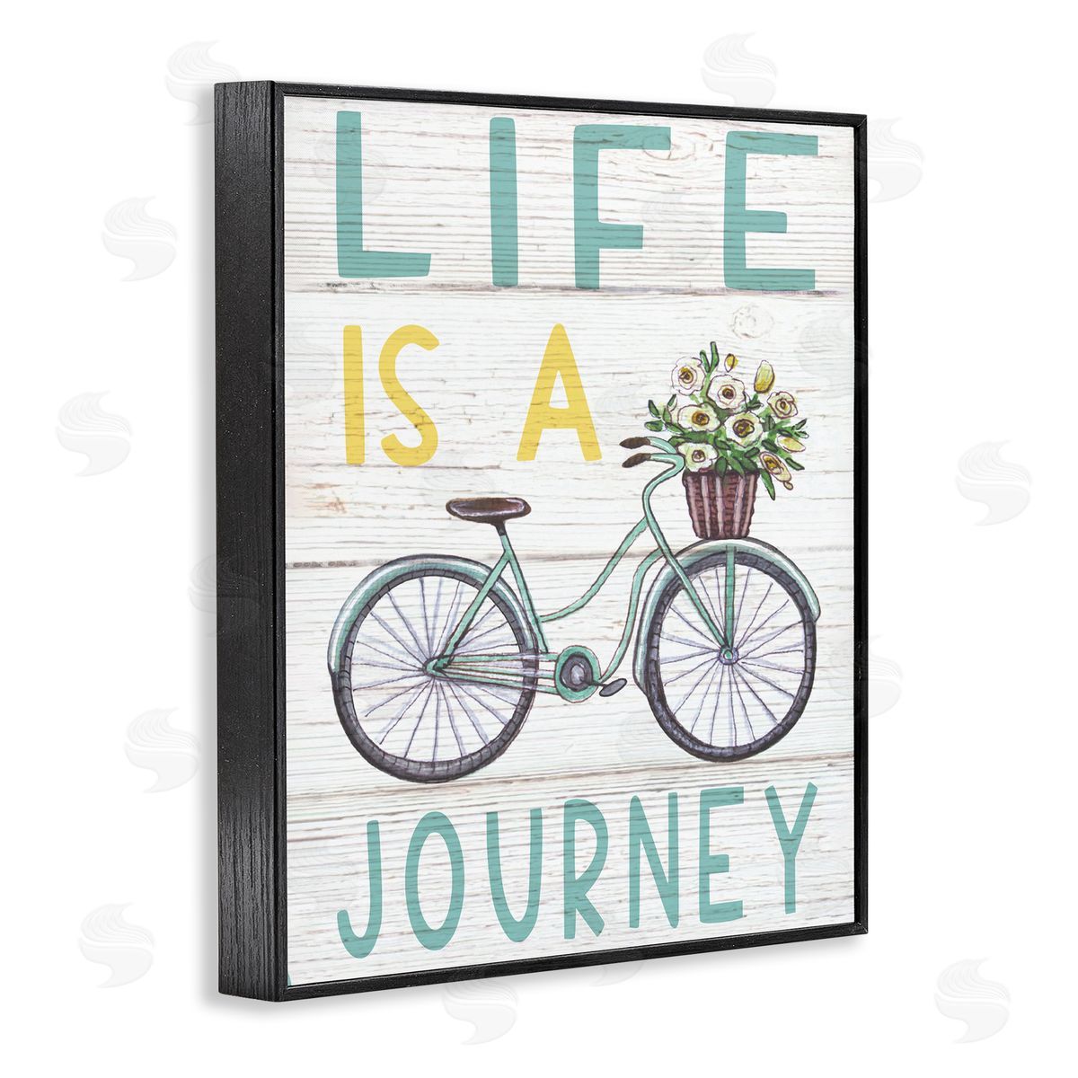 Elizabeth Tyndall Life's A Journey Blue Bicycle Flower Basket